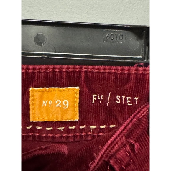 Pilcro Anthropologie Corduroy Burgundy Skinny Zip Ankle Pants Women's Size 29 - Picture 5 of 9